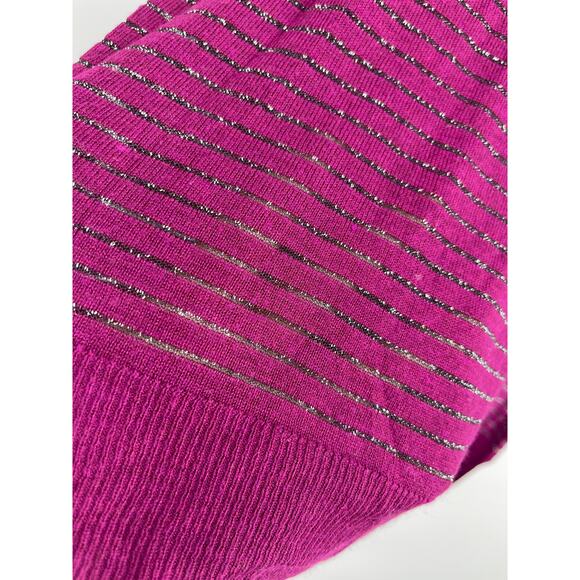 Daisy Fuentes Purple Knitted Long Sleeve Sweater Top Side Slit Womens Size XL - Picture 8 of 10